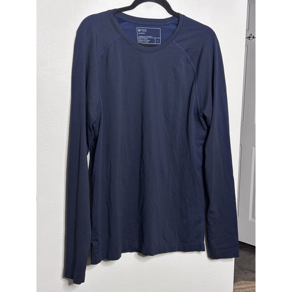 FIGS Shirt Mens Large Navy Underscrub Baselayer Seamless Long Sleeve